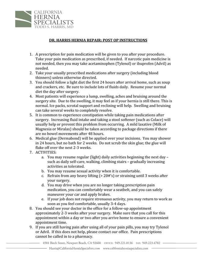 Preoperative Instructions